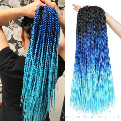 Crotchet Synthetic Braiding Hair Senegalese Crochet Twist Braid Hair Ombre Box Braid Extension